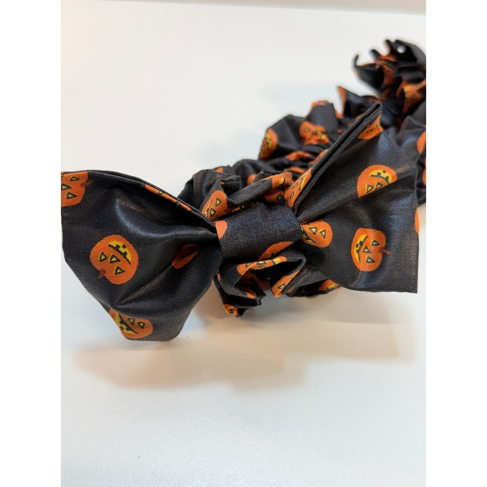 Longaberger‎ Garter Medium Pumpkin Halloween Black Orange Fabric Bow